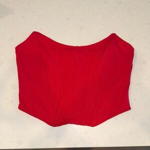 Anthropologie Red Strapless Top